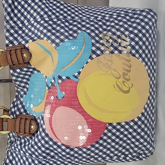 Juicy Couture Blue and White Gingham Tote Bag - Picture 3 of 12